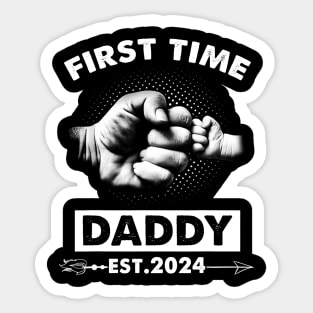 First Time Daddy New Dad Est 2024 Fathers Day Boy Girl Sticker